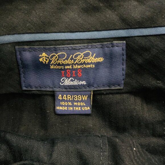 MILANO SAXXON 1818 Brooks Brothers Men's Dark Navy Blue Striped Suit 44R $1,395 - Picture 15 of 16